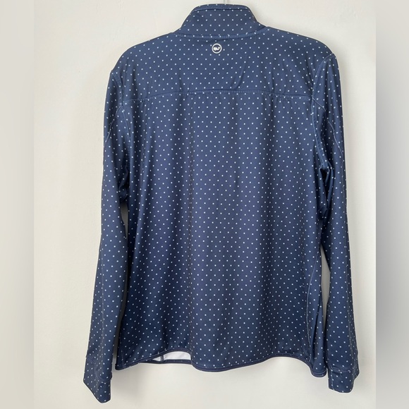 Vineyard Vines Performance Navy and White Women's Half Zip Top - Picture 2 of 5